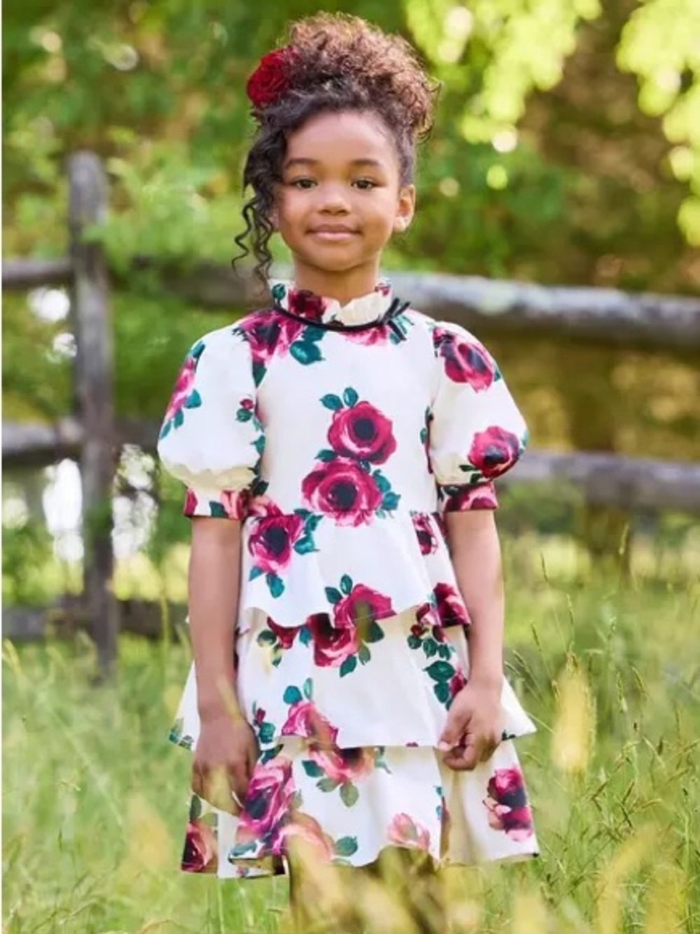 AMERICAN GIRL X JANIE AND JACK Colab Girl Holiday Rose Party Dress 5 Cottagecore